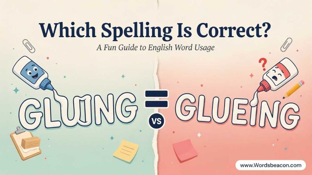 Gluing vs Glueing Usage in Formal Writing