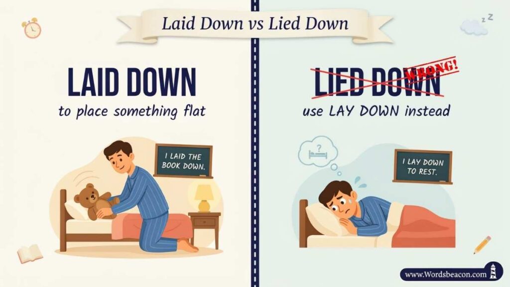 Laid Down vs Lied Down Difference and usage?