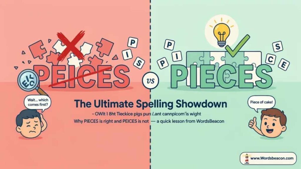 Peices vs Pieces difference and usage?
