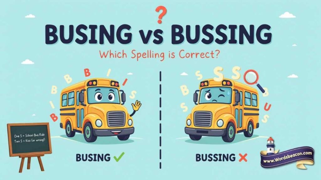 Busing vs Bussing difference and which one is correct?