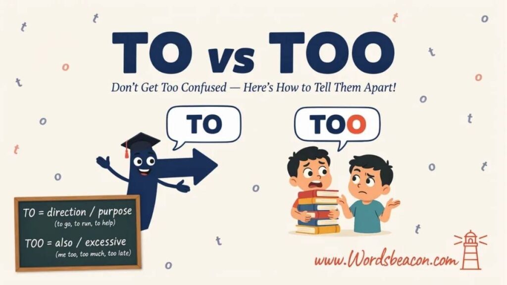 To vs Too difference and usage?