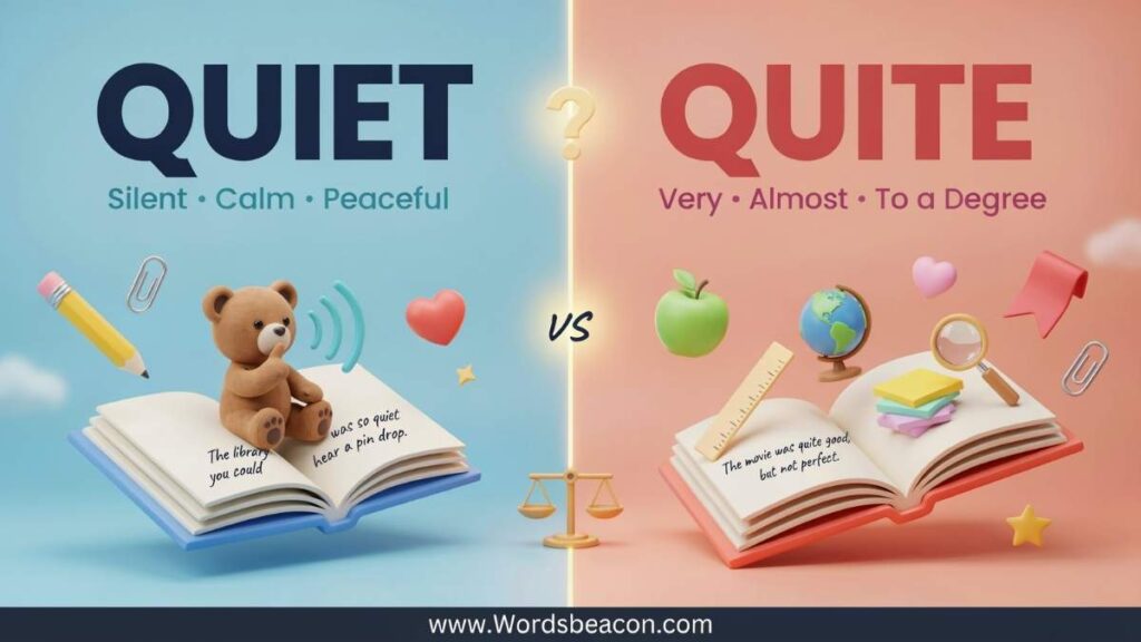 Quiet vs Quite difference and usage ?