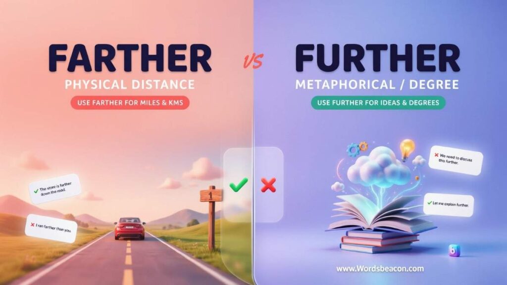 Farther vs Further difference and usage ?