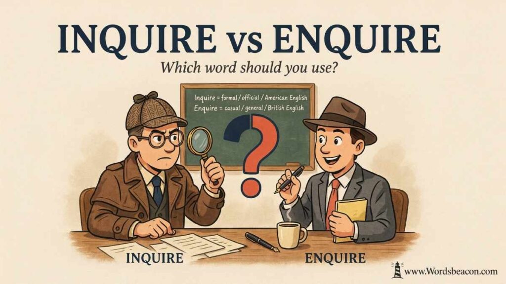 Inquire vs Enquire difference and Usage?