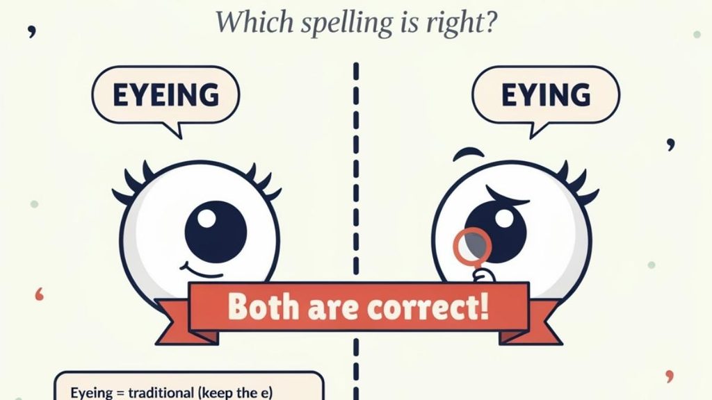 Which Is More Common Eyeing vs Eying?