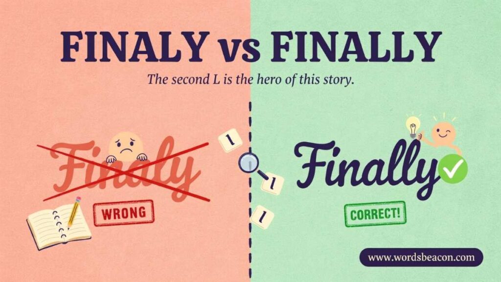 Finaly vs Finally difference and usage?