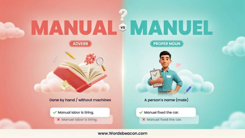 Manual vs Manuel Difference and usage ?